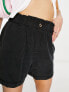 Noisy May high waisted paperbag shorts in black