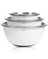 Фото #1 товара Non-Skid Mixing Bowls, Set of 3 White Stainless Steel