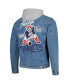 ფოტო #2 პროდუქტის Men's New England Patriots Hooded Full-Button Denim Jacket