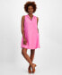 ფოტო #1 პროდუქტის Women's 100% Linen Split-Neck Dress, Created for Macy's