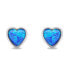 Delicate silver earrings Hearts with synthetic opals EA610WB