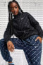 Фото #1 товара Trend Swoosh Printed Fleece Hoodie 1/4 Zip Yarım Fermuarlı Sweatshirt Siyah