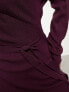 Vero Moda wrap belted long sleeve knitted mini dress in burgundy