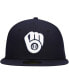Фото #4 товара Men's Navy Milwaukee Brewers Logo White 59FIFTY Fitted Hat