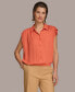 Фото #3 товара Women's Button-Front Short Sleeve Blouse