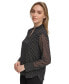 Фото #3 товара Women's Chiffon Sleeve Logo Print V-Neck Blouse