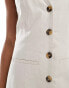 ASOS DESIGN Tall mini button through waistcoat dress in oat