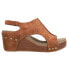 Corkys Carley Crocodile Wedge Womens Brown Casual Sandals 30-5316-BSCO