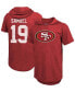 Фото #1 товара Men's Deebo Samuel Scarlet San Francisco 49Ers Player Name Number Tri-Blend Hoodie T-shirt