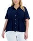 Фото #1 товара Plus Size Collared Pintuck Top, Created for Macy's