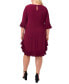 ფოტო #2 პროდუქტის Plus Size Pleated Ruffle Dress