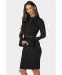 ფოტო #4 პროდუქტის Women's High Neck Lace Midi Dress