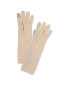 Portolano Crystal Hot Fix Cashmere Tech Gloves Women's White