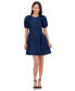 Petite Jacquard Balloon-Sleeve Dress Синий, 4p - фото #1