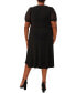 Фото #2 товара Plus Size Tie-Front Midi Dress