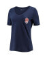 Фото #3 товара Women's Navy Auburn Tigers Vault V-Neck T-shirt