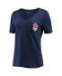 Women's Navy Auburn Tigers Vault V-Neck T-shirt Синий, Small - фото #3