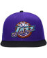 ფოტო #3 პროდუქტის Men's Purple and Black Utah Jazz Hardwood Classics Snapback Hat