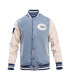 ფოტო #2 პროდუქტის Men's Denim Distressed Chicago Bears Varsity Blues Full-Snap Varsity Jacket