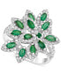 ფოტო #1 პროდუქტის Brasilica by EFFY® Emerald (1-1/16 ct. t.w.) and Diamond (5/8 ct. t.w.) Flower Ring in 14k Gold or 14k White Gold