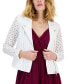 Фото #1 товара Women's Cotton Eyelet Moto Jacket, Created for Macy's