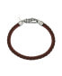 ფოტო #1 პროდუქტის Men's Stainless Steel Leather Bracelet