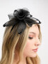 My Accessories London floral fascinator headband in black mesh