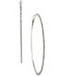 ფოტო #1 პროდუქტის Silver-Tone Extra-Large Pavé Hoop Earrings, 3.54", Created for Macy's