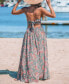 Фото #1 товара Women's Pink Floral Sweetheart Twist & Keyhole Maxi Beach Dress