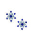 Фото #3 товара Christmas Holiday Party CZ Royal Ice Blue Aqua Cubic Zirconia Star Snowflake Stud Earrings For Teen For Women