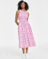 Фото #1 товара Women's Smocked Tank Midi Dress, Created for Macy's
