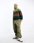 Фото #6 товара Urban Revivo oversized striped dad jumper in green multi