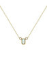 Фото #1 товара LuvMyJewelry emerald Cut Opal Gemstone, Natural Diamond 14K Yellow Gold Birthstone Necklace