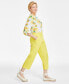 ფოტო #3 პროდუქტის Women's 100% Linen Solid Cropped Pull-On Pants, Created for Macy's