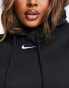 Nike Plus mini swoosh oversized pullover hoodie in black and sail