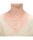 Sterling Silver 14K Gold Plated with Freshwater Pearl Layered Necklace