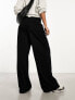 Vero Moda jersey wide leg dad trousers in black