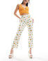 Фото #3 товара ASOS DESIGN cropped 90's straight jean in lemon print