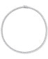 ფოტო #4 პროდუქტის Lab-Grown White Sapphire Heart 18" Tennis Necklace (31-1/5 ct. t.w.) in Sterling Silver