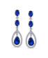 Fashion Art Deco Style Royal Blue Cubic Zirconia Halo Teardrop CZ Statement Dangle Chandelier Earrings For Women Party - фото #2