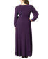 Фото #3 товара Women's Plus Size Modern Muse Long Sleeve Wrap Gown