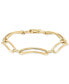 Фото #3 товара Polished Curved Paperclip Link Bracelet in 14k Gold