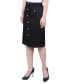 ფოტო #3 პროდუქტის Petite Slim Tweed Double Knit Pencil Skirt with Pockets