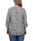 ფოტო #2 პროდუქტის Petite 3/4 Sleeve Tunic with Crochet and Tie Neck