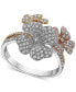 ფოტო #1 პროდუქტის EFFY® Diamond Tri-Tone Flower Ring in 14k Gold (5/8 ct. t.w.)