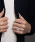 ფოტო #2 პროდუქტის Men's Lab Created Sapphire (1/2 ct. t.w.) & Diamond (1/10 ct. t.w.) Ring in Sterling Silver