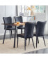 Rectangular Tea Brown Glass Dining Table with 4 Chairs