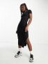 Фото #1 товара Cotton:On short sleeve ribbed midi dress in black