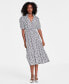 Фото #1 товара Women's Printed Tiered Midi Dresss, Created for Macy's