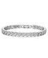 Фото #1 товара Sterling Silver with Rhodium Plated Clear Marquise Cubic Zirconia Three-Row Horizontal Bracelet